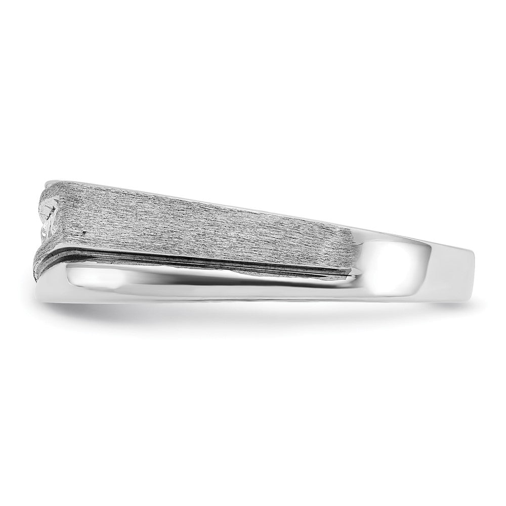 IB Goodman with Black Rhodium Mens Polished Satin and Grooved 5-Stone 1/4 Carat AA Diamond Ring - WBC