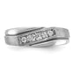 IB Goodman with Black Rhodium Mens Polished Satin and Grooved 5-Stone 1/4 Carat AA Diamond Ring - WBC