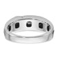 IB Goodman with Black Rhodium Mens Polished Satin and Grooved 5-Stone 1/4 Carat AA Diamond Ring - WBC