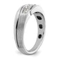 IB Goodman with Black Rhodium Mens Polished Satin and Grooved 5-Stone 1/4 Carat AA Diamond Ring - WBC