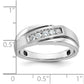 IB Goodman with Black Rhodium Mens Polished Satin and Grooved 5-Stone 1/4 Carat AA Diamond Ring - WBC