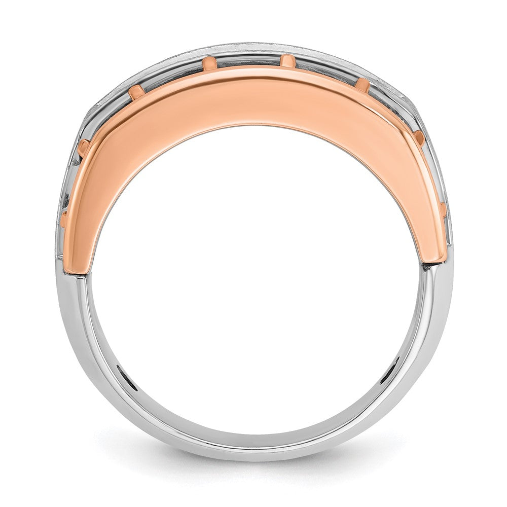 IBGoodman and Men's Polished Satin and Cut-Out 5-Stone 1 Carat AA Quality Diamond Ring - WBC