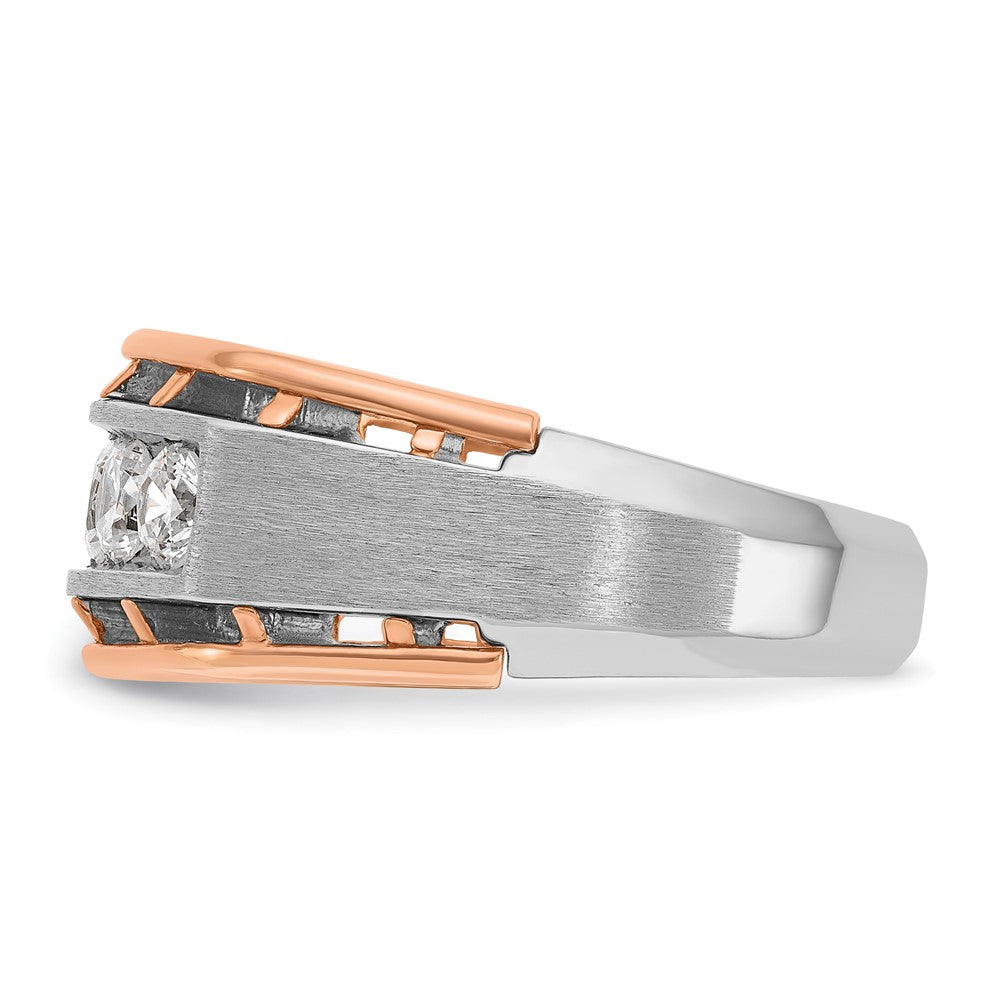 IBGoodman and Men's Polished Satin and Cut-Out 5-Stone 1 Carat AA Quality Diamond Ring - WBC