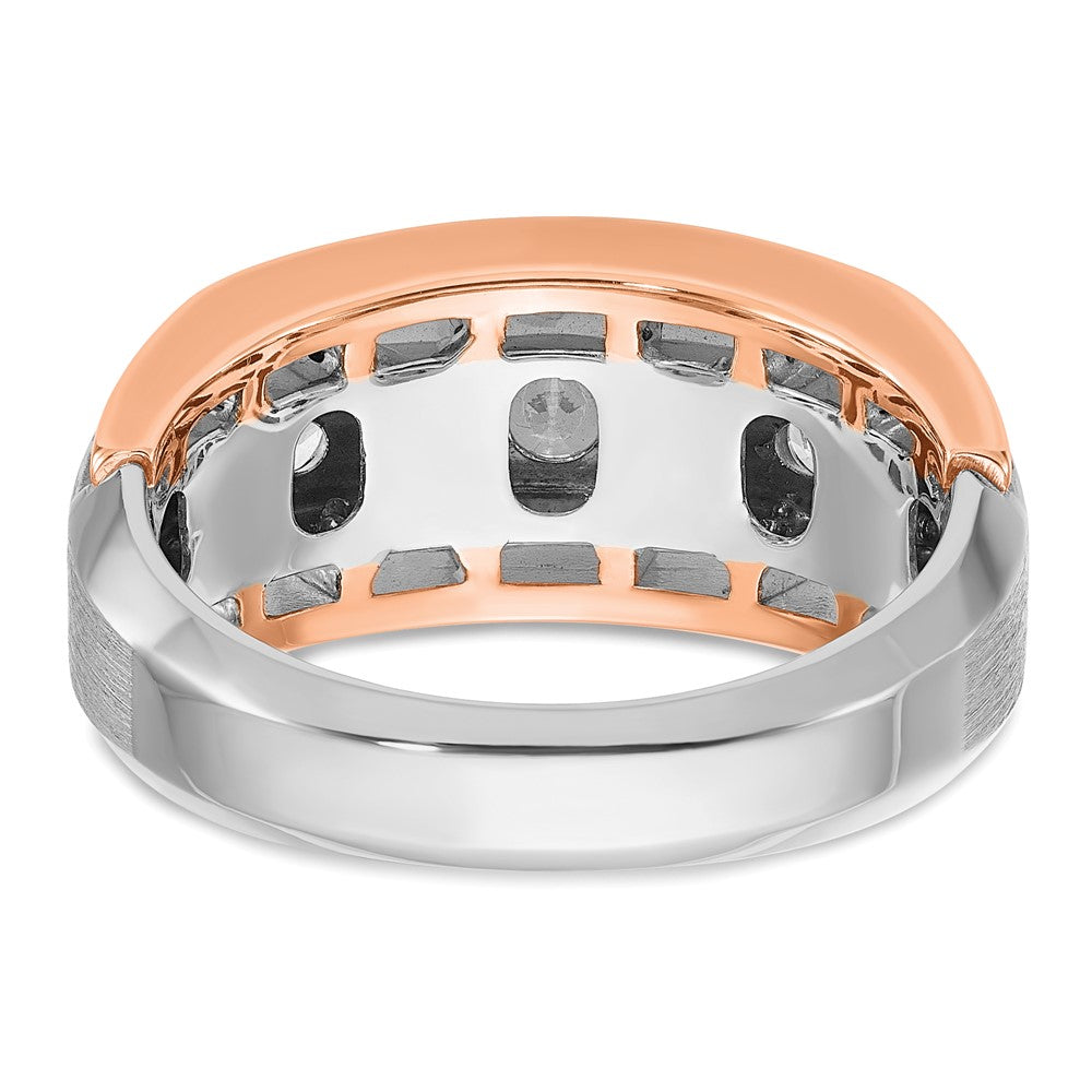 IBGoodman and Men's Polished Satin and Cut-Out 5-Stone 1 Carat AA Quality Diamond Ring - WBC