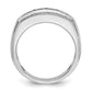 IBGoodman Men's Polished and Satin 3-Row 1 1/4 Carat AA Quality Diamond Ring - WBC