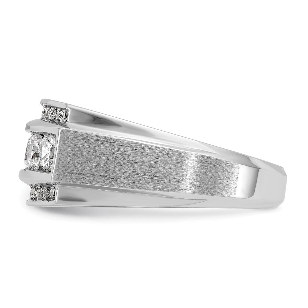 IBGoodman Men's Polished and Satin 3-Row 1 1/4 Carat AA Quality Diamond Ring - WBC