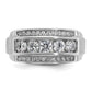 IBGoodman Men's Polished and Satin 3-Row 1 1/4 Carat AA Quality Diamond Ring - WBC