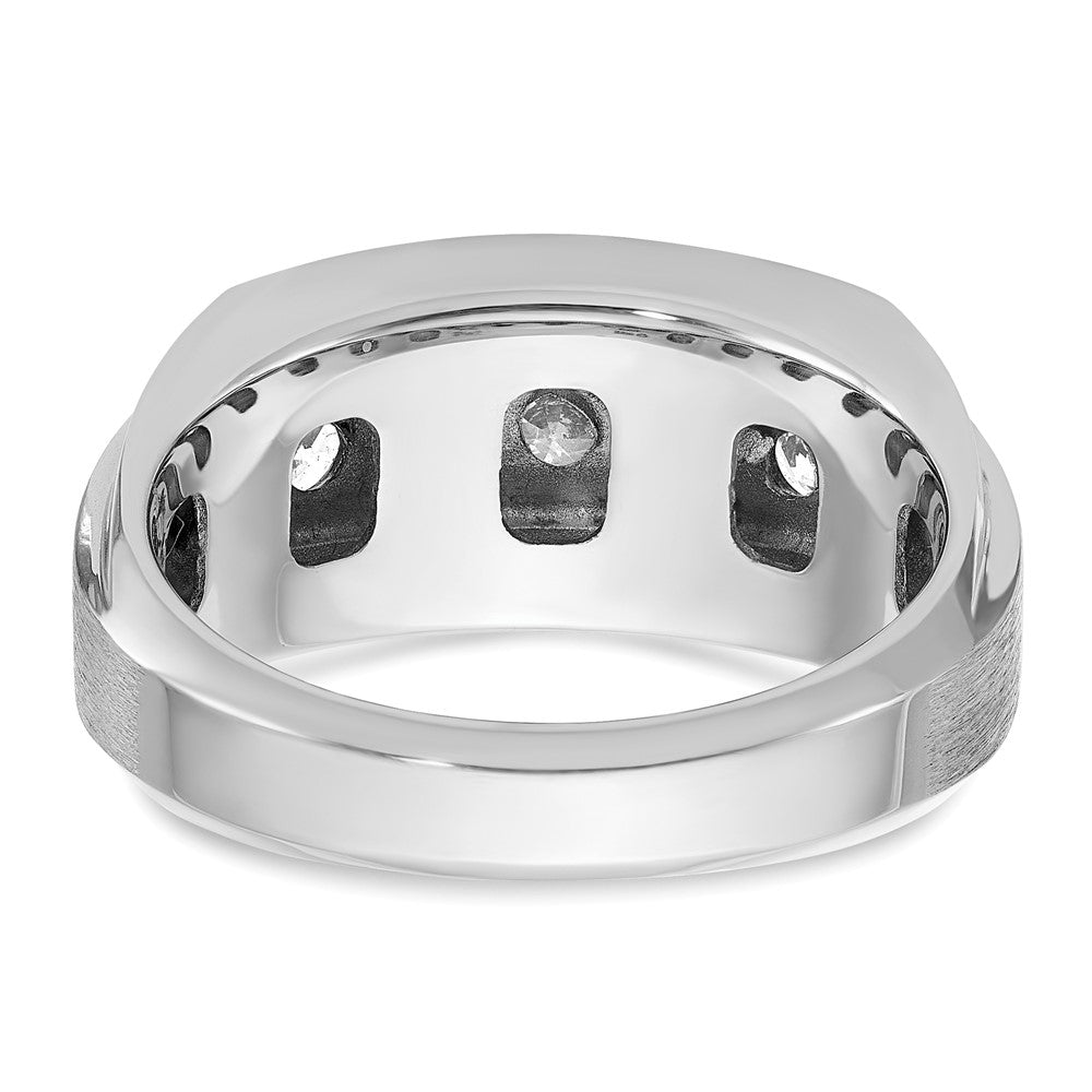 IBGoodman Men's Polished and Satin 3-Row 1 1/4 Carat AA Quality Diamond Ring - WBC