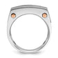 IBGoodman and with Black Rhodium Men's Polished Satin and Grooved 5-Stone 1 Carat AA Quality Diamond Ring - WBC