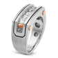 IBGoodman and with Black Rhodium Men's Polished Satin and Grooved 5-Stone 1 Carat AA Quality Diamond Ring - WBC
