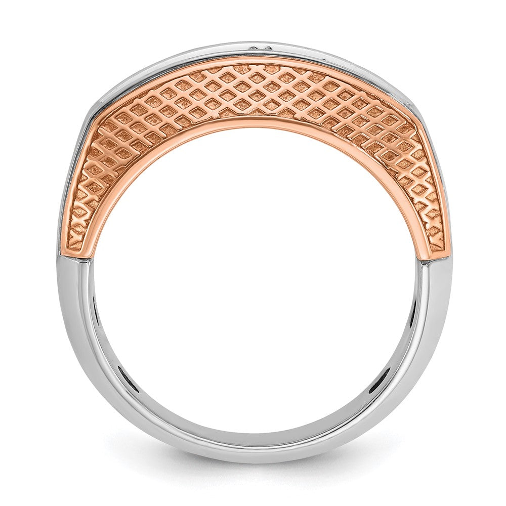 IBGoodman and Men's Polished and Textured 5-Stone 1 Carat AA Quality Diamond Ring - WBC