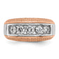 IBGoodman and Men's Polished and Textured 5-Stone 1 Carat AA Quality Diamond Ring - WBC