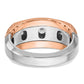IBGoodman and Men's Polished and Textured 5-Stone 1 Carat AA Quality Diamond Ring - WBC