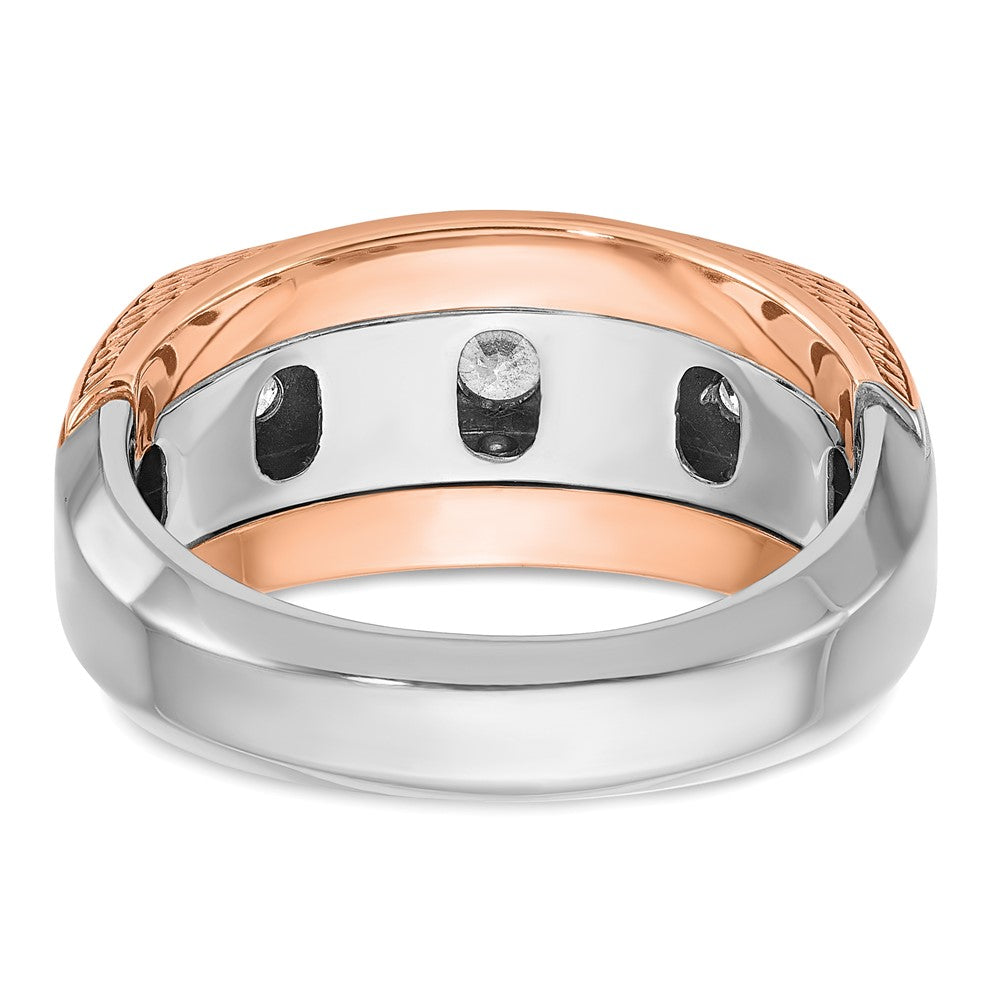 IBGoodman and Men's Polished and Textured 5-Stone 1 Carat AA Quality Diamond Ring - WBC