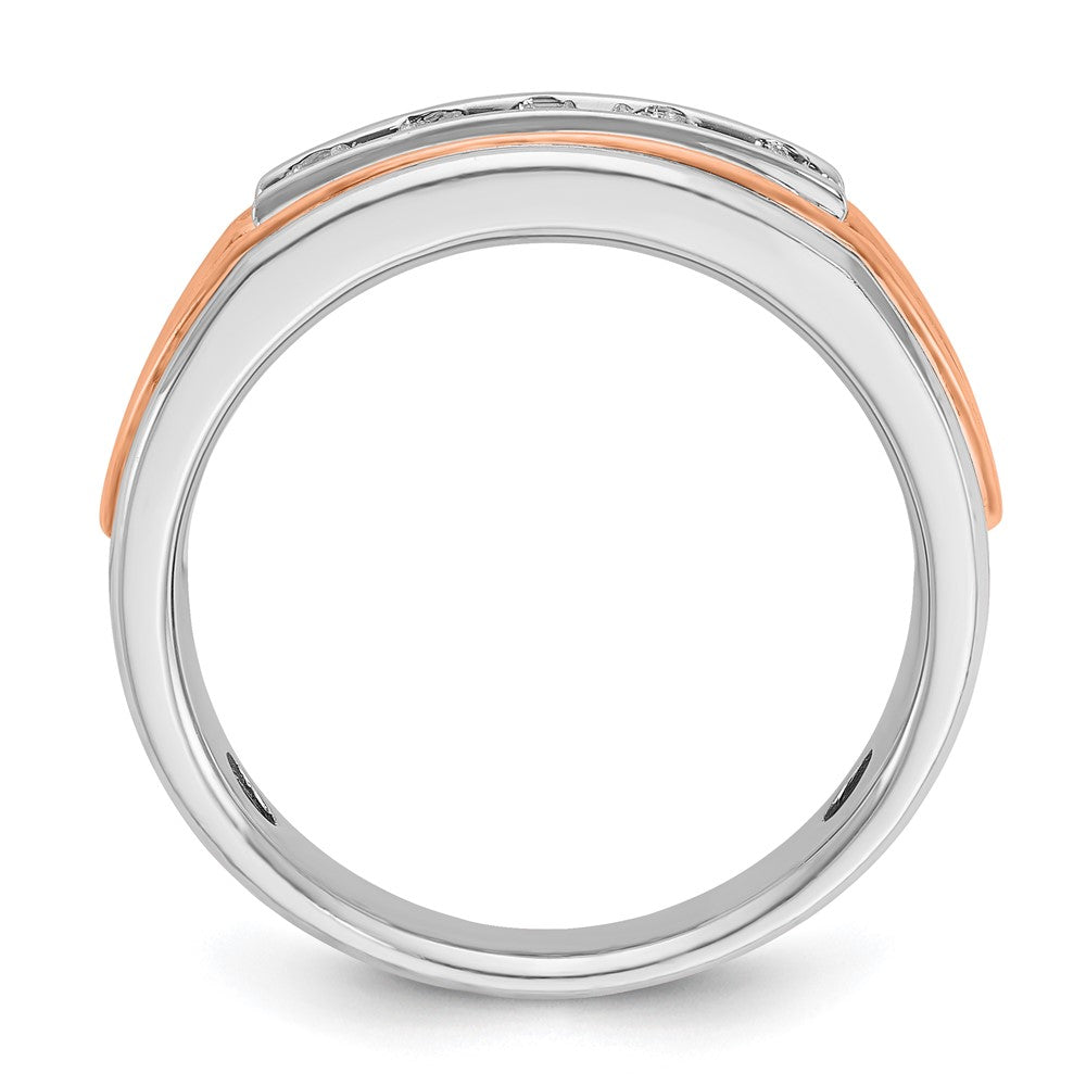 IB Goodman and Mens Polished Channel-set 5-Stone 1/2 Carat AA Diamond Ring - WBC