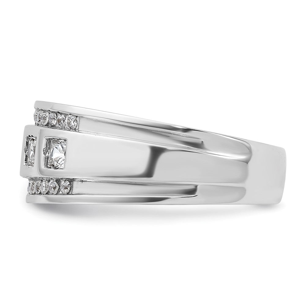 IBGoodman Men's Polished and Grooved Square 1 1/4 Carat AA Quality Diamond 5-Stone Ring - WBC