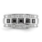IBGoodman Men's Polished and Grooved Square Black and 1 1/5 Carat AA Quality Diamond 5-Stone Ring - WBC