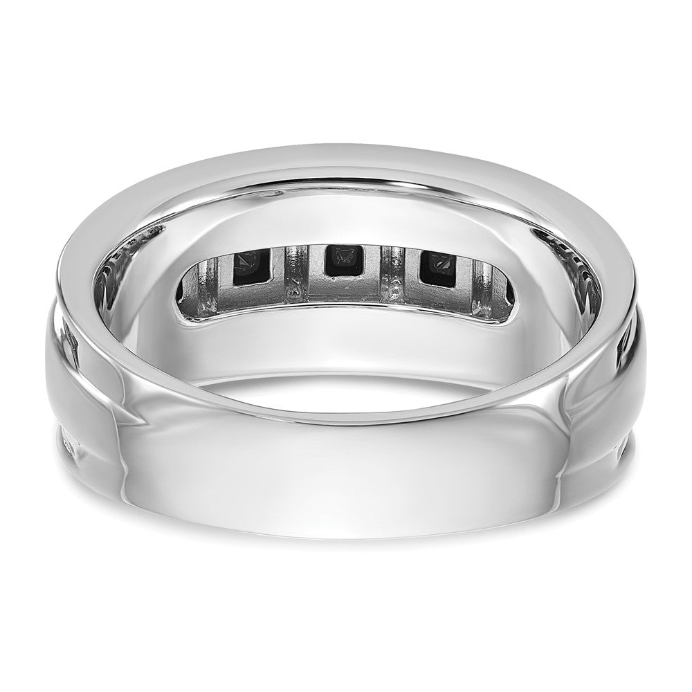 IBGoodman Men's Polished and Grooved Square Black and 1 1/5 Carat AA Quality Diamond 5-Stone Ring - WBC