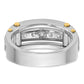 IB Goodman Two-tone Mens Polished Channel-set 5-Stone 1 Carat AA Square Diamond Ring - WBC