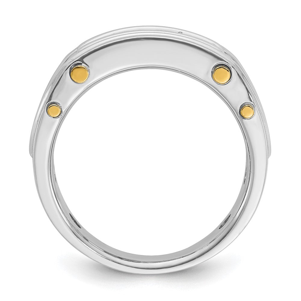 IB Goodman Two-tone Mens Polished Grooved Channel-set 5-Stone 1/2 Carat AA Diamond Ring - WBC