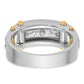 IB Goodman Two-tone Mens Polished Grooved Channel-set 5-Stone 1/2 Carat AA Diamond Ring - WBC