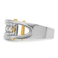 IB Goodman Two-tone Mens Polished Grooved Channel-set 5-Stone 1 Carat AA Diamond Ring - WBC