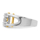 IB Goodman Two-tone Mens Polished Grooved Channel-set 3-Stone 1/2 Carat AA Diamond Ring - WBC