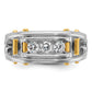 IB Goodman Two-tone Mens Polished Grooved Channel-set 3-Stone 1/2 Carat AA Diamond Ring - WBC