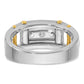 IB Goodman Two-tone Mens Polished Grooved Channel-set 3-Stone 1/2 Carat AA Diamond Ring - WBC