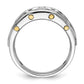 IBGoodman Two-tone Men's Polished 3-Stone 1 Carat AA Quality Diamond Ring - WBC