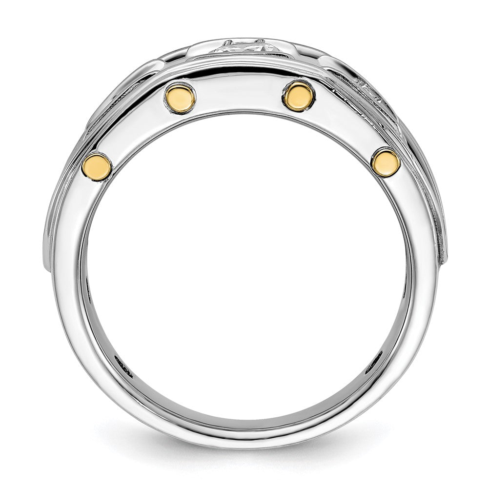 IBGoodman Two-tone Men's Polished 3-Stone 1 Carat AA Quality Diamond Ring - WBC