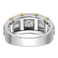 IBGoodman Two-tone Men's Polished 3-Stone 1 Carat AA Quality Diamond Ring - WBC