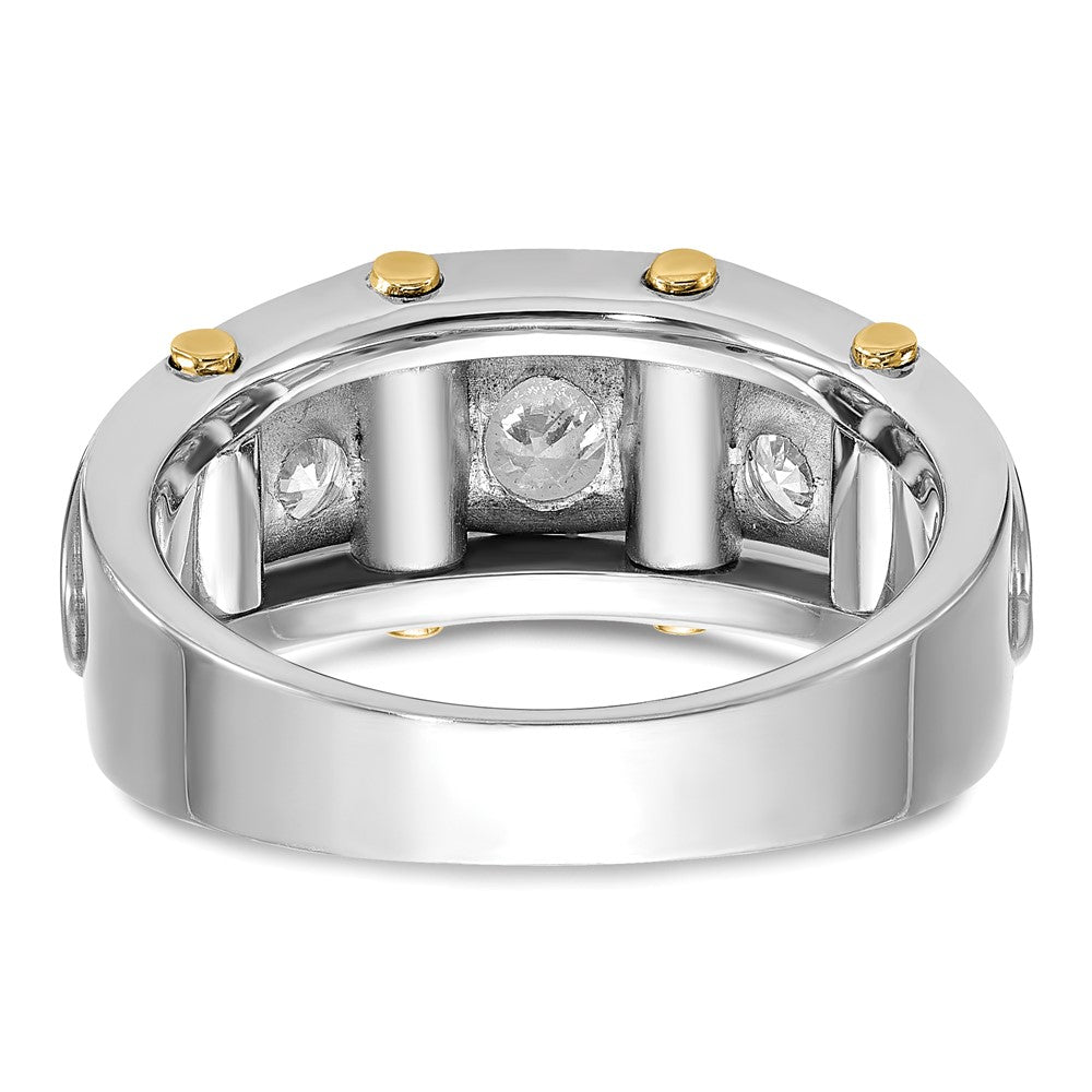 IBGoodman Two-tone Men's Polished 3-Stone 1 Carat AA Quality Diamond Ring - WBC