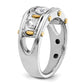 IBGoodman Two-tone Men's Polished 3-Stone 1 Carat AA Quality Diamond Ring - WBC