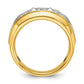 IBGoodman Two-tone Men's Polished and Grooved 3-Stone 3/4 Carat AA Quality Diamond Ring - WBC