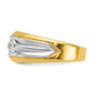 IBGoodman Two-tone Men's Polished and Grooved 3-Stone 3/4 Carat AA Quality Diamond Ring - WBC