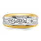 IBGoodman Two-tone Men's Polished and Grooved 3-Stone 3/4 Carat AA Quality Diamond Ring - WBC