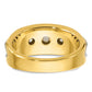 IBGoodman Two-tone Men's Polished and Grooved 3-Stone 3/4 Carat AA Quality Diamond Ring - WBC