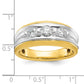 IBGoodman Two-tone Men's Polished and Grooved 3-Stone 3/4 Carat AA Quality Diamond Ring - WBC