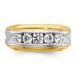 IBGoodman Two-tone Men's Polished and Grooved 5-Stone 1 Carat AA Quality Diamond Ring - WBC