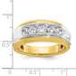 IBGoodman Two-tone Men's Polished and Grooved 5-Stone 1 Carat AA Quality Diamond Ring - WBC