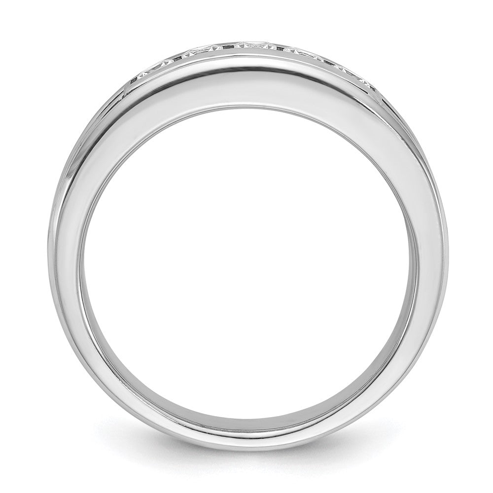 IBGoodman with Black Rhodium Men's Polished and Textured Square 5-Stone 3/4 Carat AA Quality Diamond Ring - WBC