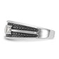 IBGoodman with Black Rhodium Men's Polished and Textured Square 5-Stone 3/4 Carat AA Quality Diamond Ring - WBC