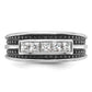IBGoodman with Black Rhodium Men's Polished and Textured Square 5-Stone 3/4 Carat AA Quality Diamond Ring - WBC
