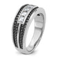 IBGoodman with Black Rhodium Men's Polished and Textured Square 5-Stone 3/4 Carat AA Quality Diamond Ring - WBC