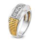IBGoodman Two-tone Men's Polished and Textured 5-Stone 1 Carat AA Quality Diamond Ring - WBC