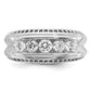 IBGoodman with Black Rhodium Men's Polished and Textured 5-Stone 1 Carat AA Quality Diamond Ring - WBC