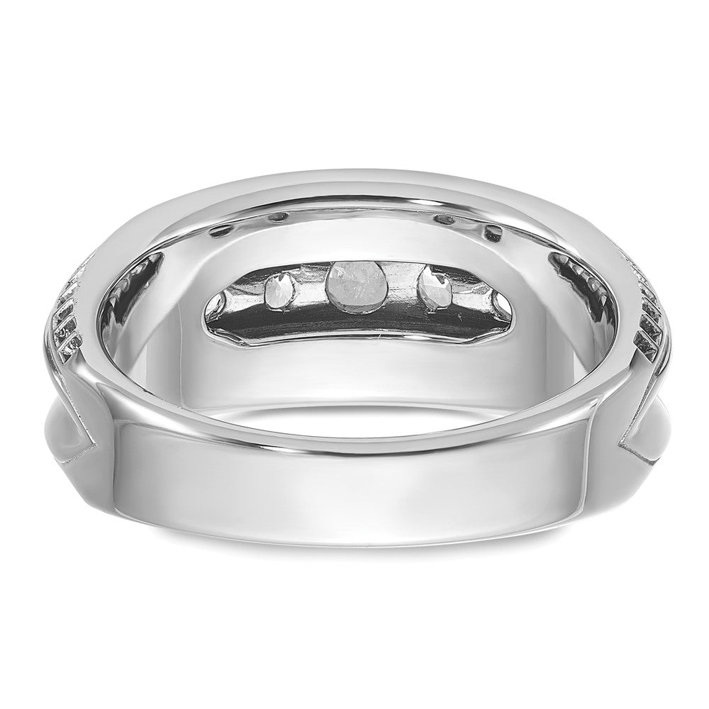 IBGoodman with Black Rhodium Men's Polished and Textured 5-Stone 1 Carat AA Quality Diamond Ring - WBC