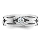 IBGoodman with Black Rhodium Men's Polished Satin and Grooved 3/8 Carat AA Quality Diamond Ring - WBC