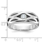 IBGoodman with Black Rhodium Men's Polished Satin and Grooved 3/8 Carat AA Quality Diamond Ring - WBC